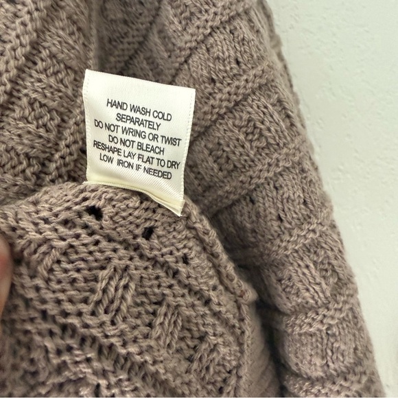 Promesa Brown Crew Neck Sweater with Textured Knit Womens Medium - Picture 4 of 6